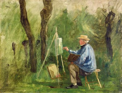 Corot at his Easel, Crecy-en-Brie, 1874 by Eugene Decan